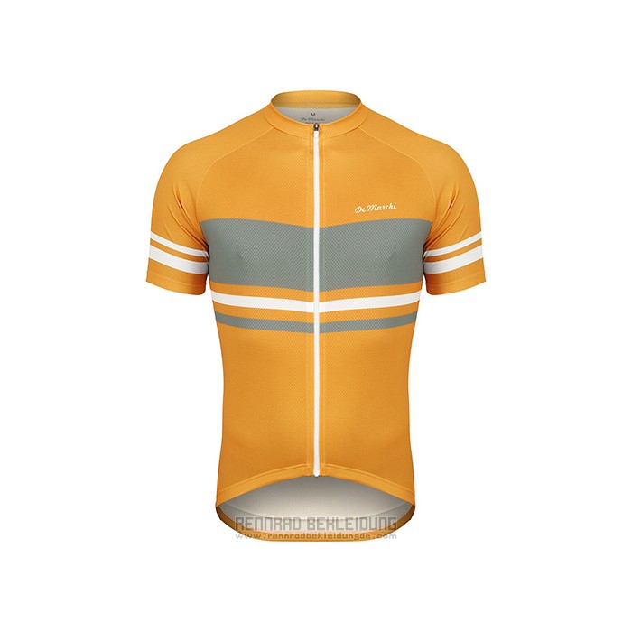 2021 Fahrradbekleidung De Marchi Gelb Grau Trikot Kurzarm und Tragerhose